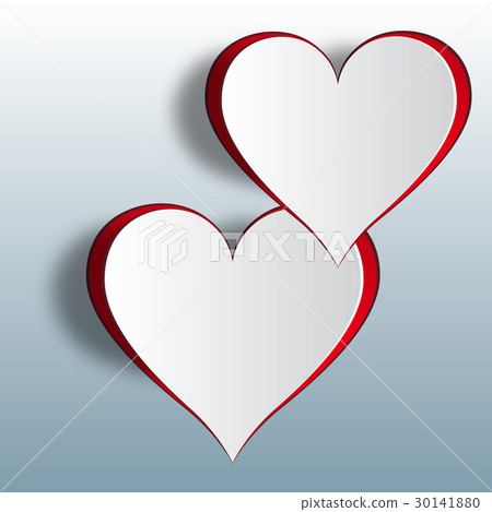 Two enamored hearts on a gradient background. Cut Two enamored hearts on a gradient background. Cut 30141880