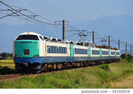 485系列 3000系列 L特快稻穗在白神線上行駛 30142659