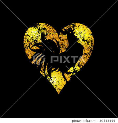Heart of light dots on black background isolated Heart of light dots on black background isolated 30143355