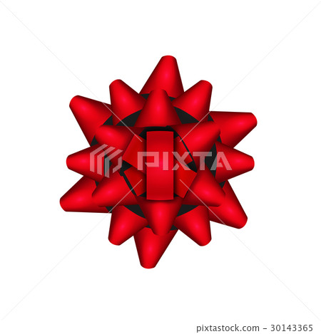Realistic beautiful red bow isolated on white 30143365