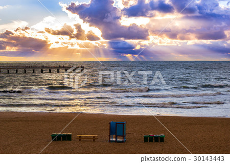 Sunset at Baltic sea in resort Palanga, Lithuania Sunset at Baltic sea in resort Palanga, Lithuania 30143443