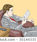 businessman reading a newspaper 30144335