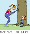 Woman on sports training and boy 30144393