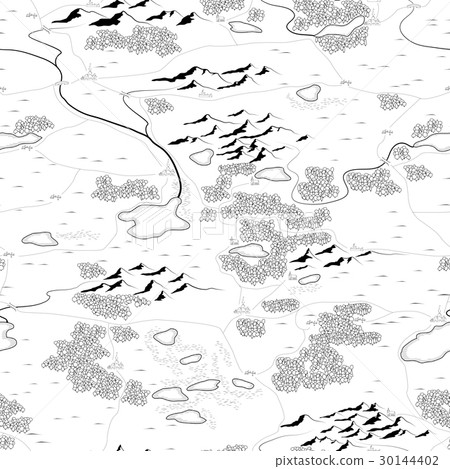 Seamless background of artistic painted map. 30144402