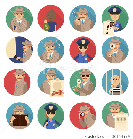 Private Detective Icons Set Private Detective Icons Set 30144559