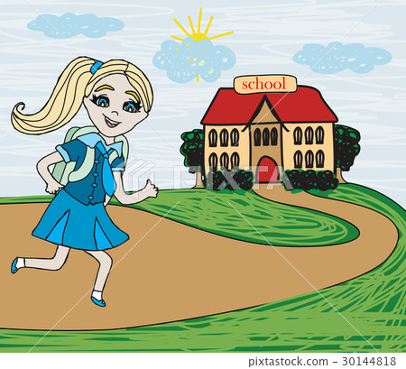 Girl going to school Girl going to school 30144818