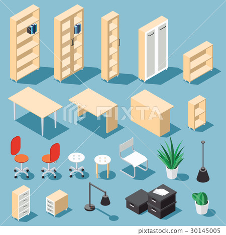 Isometric office funiture set 30145005