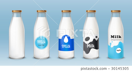 Set of icons glass bottles with 30145305
