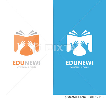 Vector of hand and book logo combination. Arm and 30145443