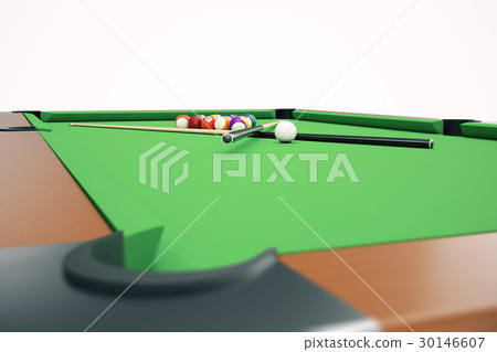3D illustration American pool snooker balls 30146607