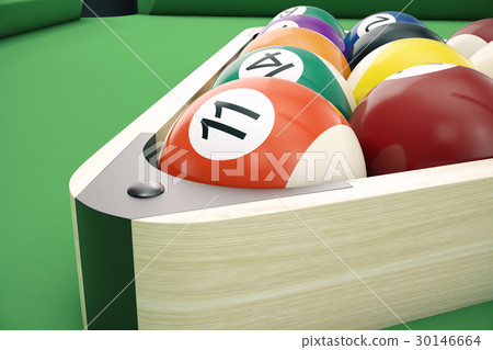 3D illustration American pool snooker balls 3D illustration American pool snooker balls 30146664
