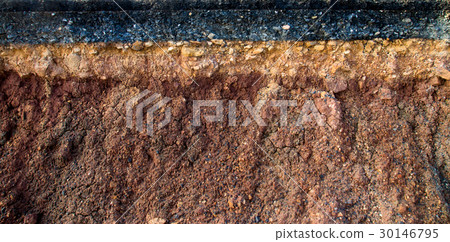 The curb erosion from storms. The curb erosion from storms. 30146795