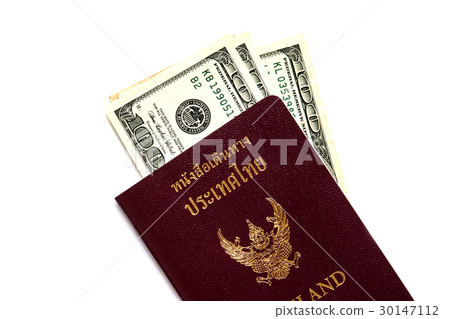 Thailand passport and us dollar. 30147112
