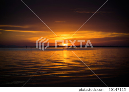 Sunset sky at the lake. Sunset sky at the lake. 30147115