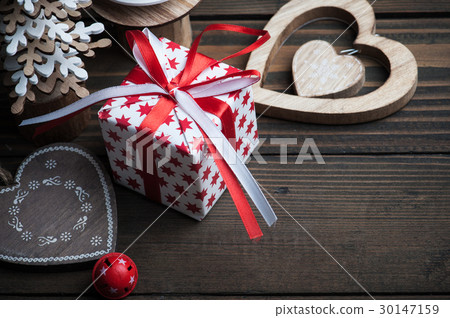 Xmas bell, candle, firs, toys, red gifts Xmas bell, candle, firs, toys, red gifts 30147159