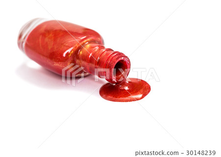 red nail Polish spilled isolated on white red nail Polish spilled isolated on white 30148239