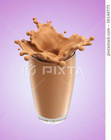 Splash of chocolate milk from the glass 30148775