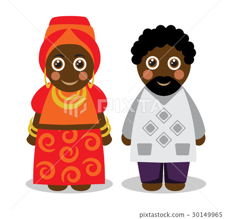 Cute katun black African couple man and woman  30149965