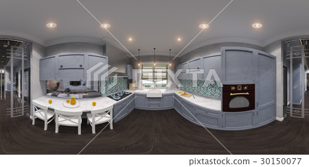 3d illustration of the kitchen interior design  30150077