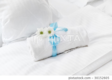 White towel in luxury boutique hotel 30152605