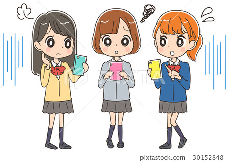 有需要的學校女孩的插圖（全身） 30152848