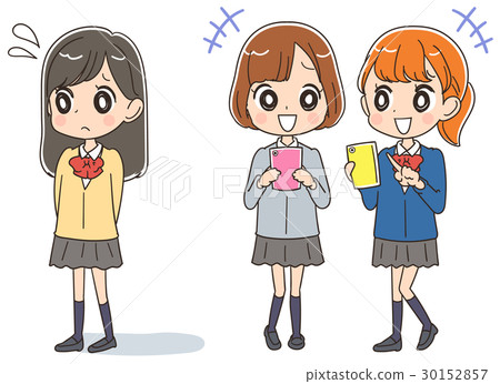 高中女孩的關係的例證 30152857