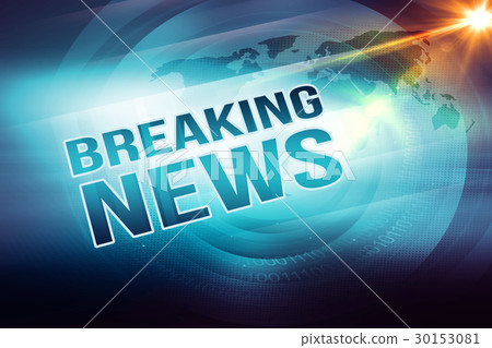 Graphical breaking news text with lens flare Graphical breaking news text with lens flare 30153081