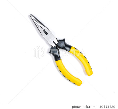 yellow pliers isolated on white background yellow pliers isolated on white background 30153180