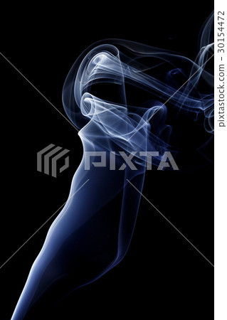 Abstract white blue smoke from aromatic sticks. Abstract white blue smoke from aromatic sticks. 30154472