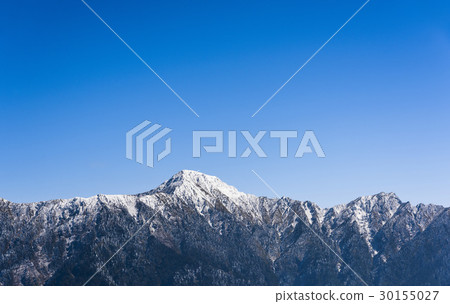 Mountain with snow and blue sky in Taiwan, Asia. 30155027
