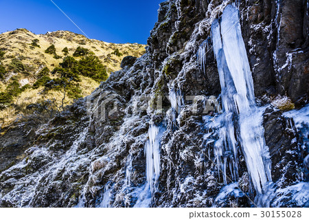 Mountain with snow in Hehuan, Taiwan, Asia. 30155028