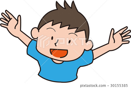 一個男孩傳播他的手 30155385