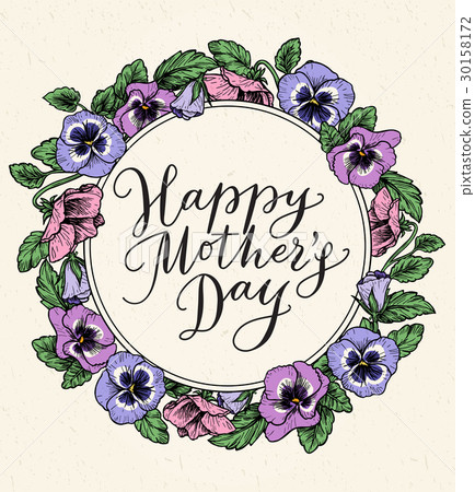 Happy mothers day card with text and frame of 30158172