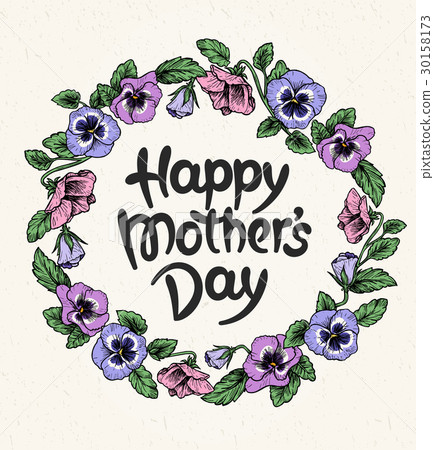 Happy mothers day card with text and frame of Happy mothers day card with text and frame of 30158173