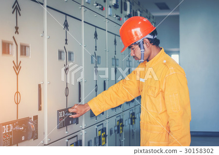 engineer checking and maintenance equipment 30158302