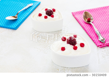 Valentine day decoration, breakfast, yogurt 30158409