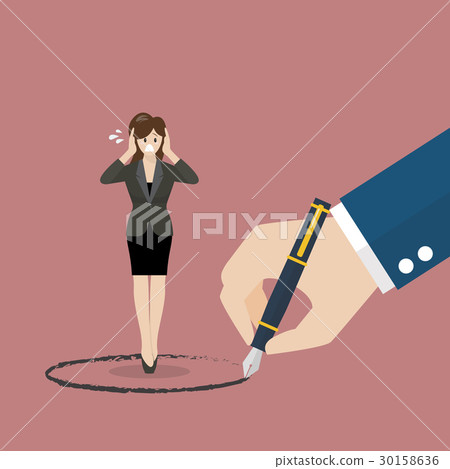 woman stand inside a circle painted by big boss woman stand inside a circle painted by big boss 30158636