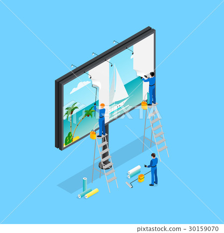 Travel Advertising Isometric Concept 30159070