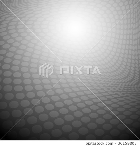 White dots circle wave pattern on black background - Stock Illustration ...
