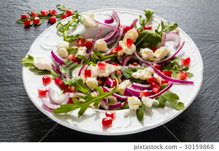 Dietary salad with red onion, arugula, feta Dietary salad with red onion, arugula, feta 30159868