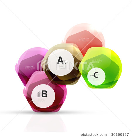 Shiny hexagons with infographics options Shiny hexagons with infographics options 30160137