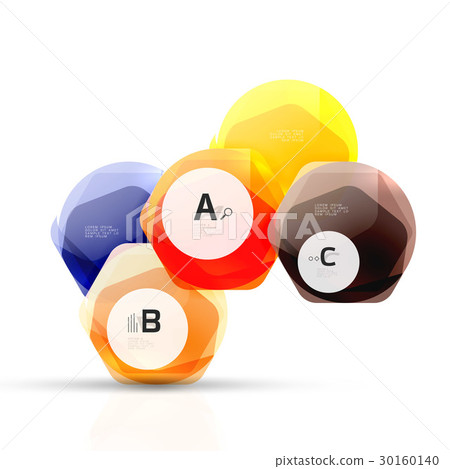Glass glossy shiny hexagon web elements Glass glossy shiny hexagon web elements 30160140