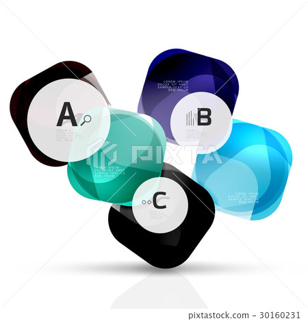 Vector glossy square elements Vector glossy square elements 30160231
