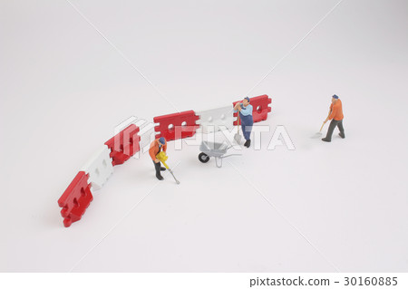 figure of a man digging concrete road figure of a man digging concrete road 30160885
