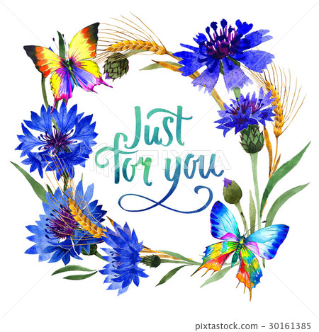 Wildflower carnation flower frame in a watercolor 30161385