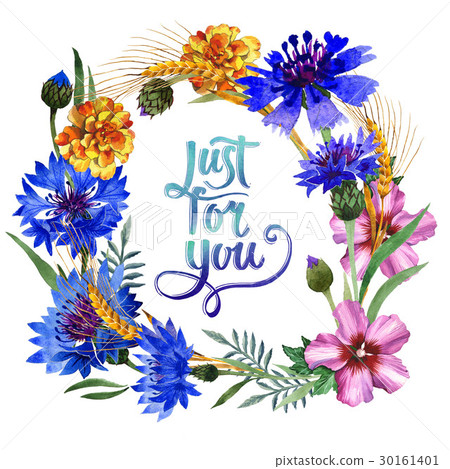 Wildflower carnation flower frame in a watercolor 30161401