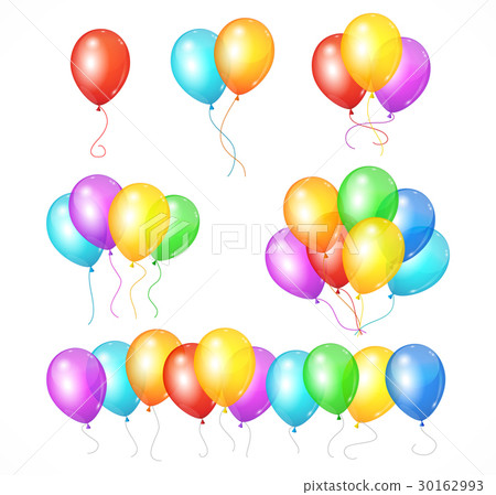 Realistic Balloon Rainbow Set. Vector Realistic Balloon Rainbow Set. Vector 30162993
