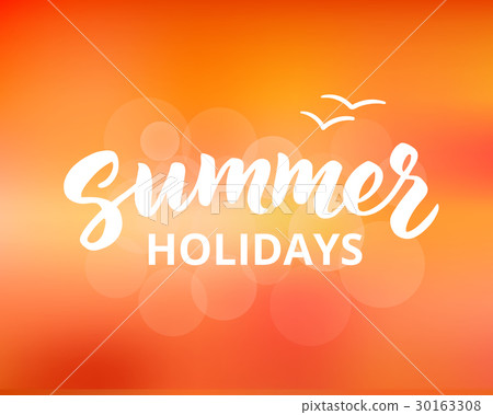 Summer holidays hand drawn brush lettering 30163308