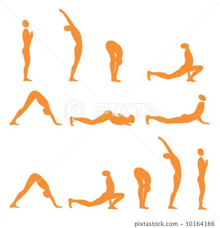 Yoga Sun Salutation icons 30164166