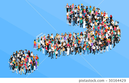 Crowd Question Mark Isometric Design Concept 30164429